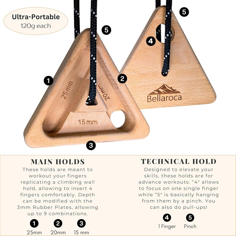 Bellaroca Store ® | Portable Climbing Hangboards for Climbing Training, Professional Climbing Boards for Finger Strenght in Rock Climbing and Bouldering - Image 4